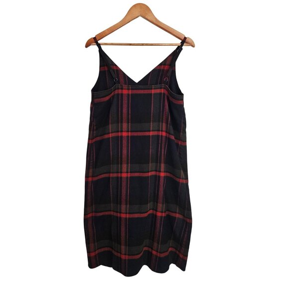 BP. Plaid Black & Red Sleeveless Midi Dress With Ruffle Detail Women Size M - Picture 5 of 8